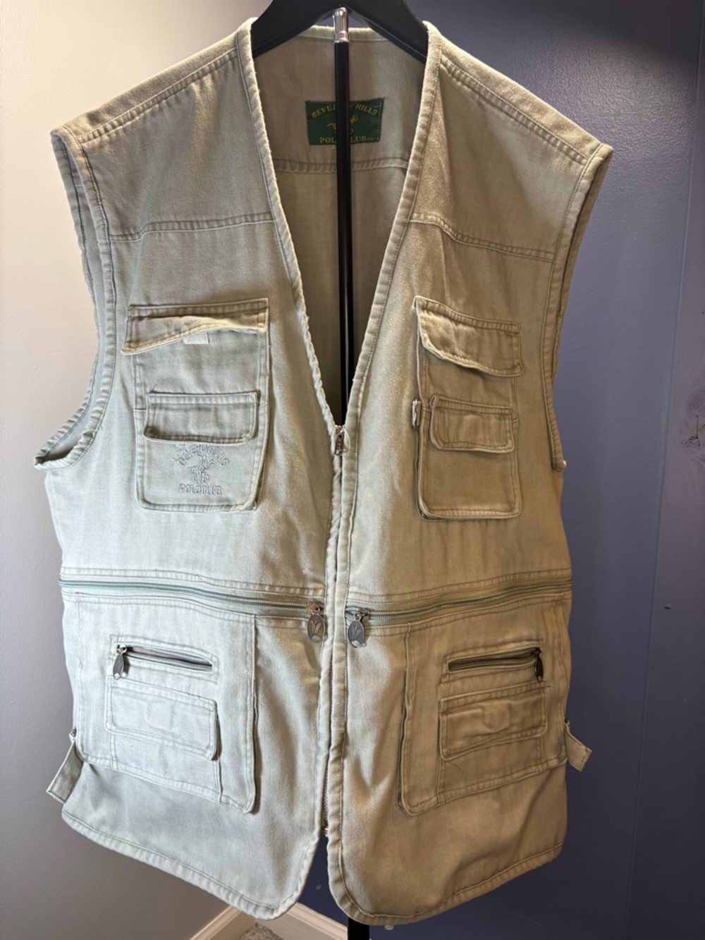 Vintage Beverly Hills Polo Club Khaki Utility Veat